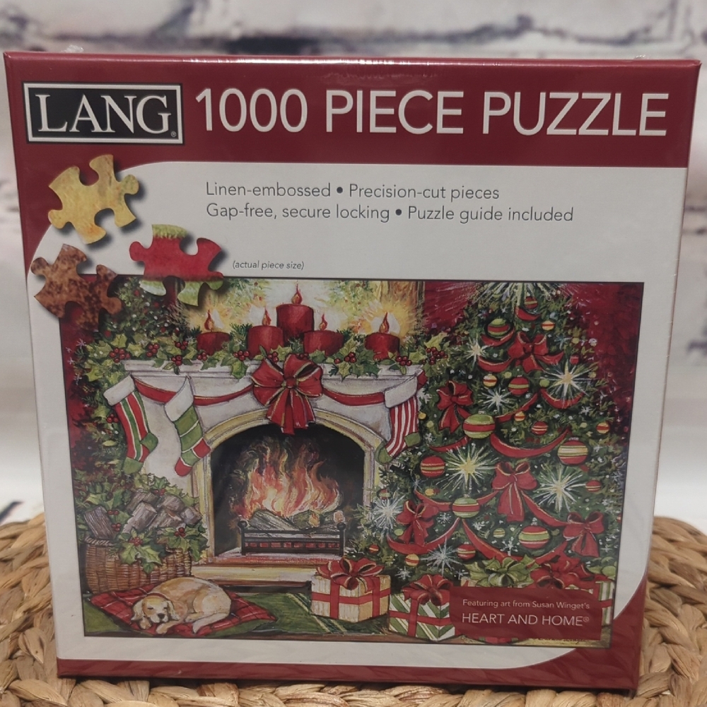 Lang 1000 pc Puzzle Christmas Theme Linen Embossed Art‎ By Susan Winget NIB